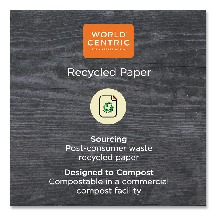 World Centric® 100 Percent PCW Recycled Paper Towels, 1-Ply, 9 x 9, Natural, 250/Pack, 16 Packs/Carton (WORTWPAMF) Case of 4000
