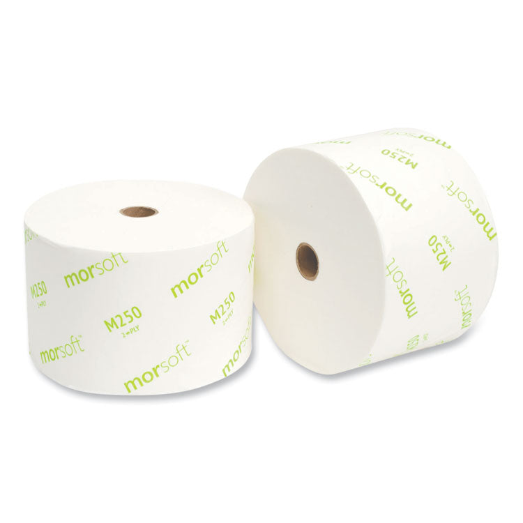 Morcon Tissue Small Core Bath Tissue, Septic Safe, 2-Ply, White, 1,250/Roll, 24 Rolls/Carton (MORM250)