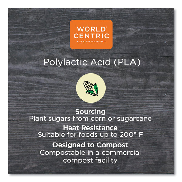 World Centric® PLA Lids for TRSC60 Fiber Containers, 7.8 x 10.2 x 0.5, Clear, Plastic, 400/Carton (WORTRLCS10) Case of 400
