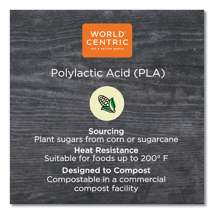 World Centric® PLA Lids for TRSC60 Fiber Containers, 7.8 x 10.2 x 0.5, Clear, Plastic, 400/Carton (WORTRLCS10) Case of 400