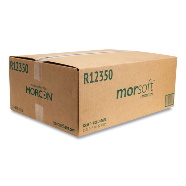 Morcon Tissue Morsoft Universal Roll Towels, 1-Ply, 8" x 350 ft, Brown, 12 Rolls/Carton (MORR12350)