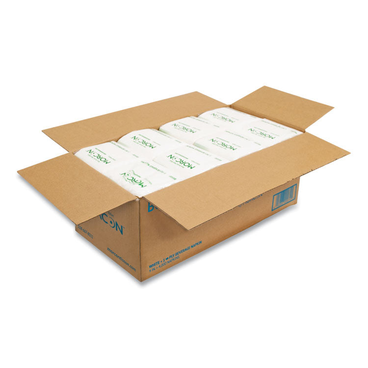 Morcon Tissue Morsoft Beverage Napkins, 9 x 9/4, White, 500/Pack, 8 Packs/Carton (MORB8500)