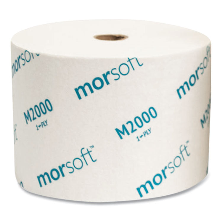 Morcon Tissue Small Core Bath Tissue, Septic Safe, 1-Ply, White, 2,000 Sheets/Roll, 24 Rolls/Carton (MORM2000)