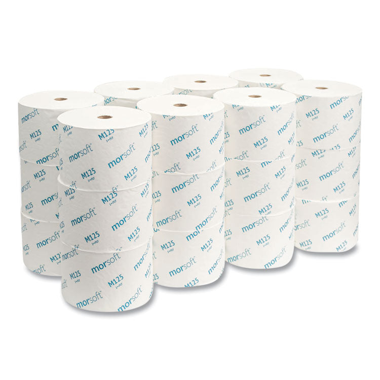 Morcon Tissue Small Core Bath Tissue, Septic Safe, 1-Ply, White, 2,500 Sheets/Roll, 24 Rolls/Carton (MORM125)