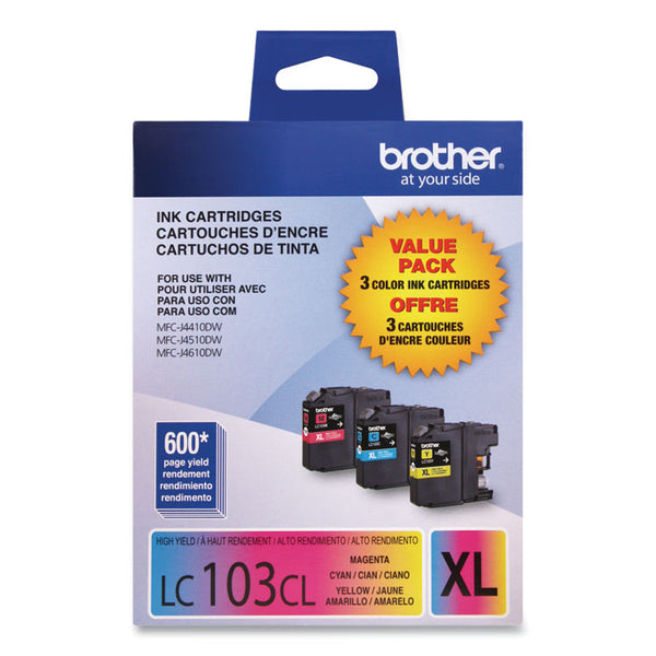 Brother LC1033PKS Innobella High-Yield Ink, 600 Page-Yield, Cyan/Magenta/Yellow (BRTLC1033PKS)