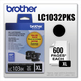 Brother LC1032PKS Innobella High-Yield Ink, 600 Page-Yield, Black, 2/Pack (BRTLC1032PKS)