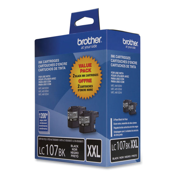 Brother LC1072PKS Innobella Super High-Yield Ink, 1,200 Page-Yield, Black, 2/Pack (BRTLC1072PKS)