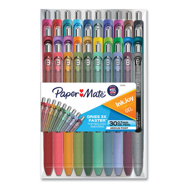 Paper Mate® InkJoy Gel Pen, Retractable, Medium 0.7 mm, Assorted Ink and Barrel Colors, 30/Pack (PAP2132015)