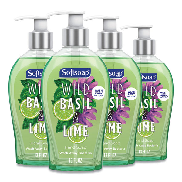 Softsoap® Premium Liquid Hand Soap, Basil and Lime, 13 oz, 4/Carton (CPC46827)