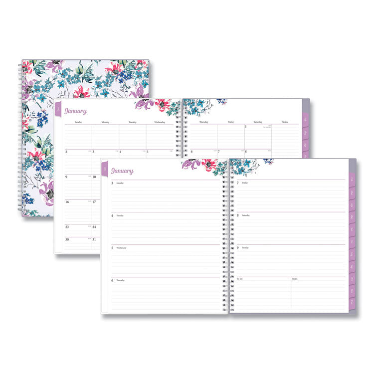 Laila Create-Your-Own Cover Weekly/Monthly Planner, Wildflower Artwork, 11 x 8.5, Purple/Blue/Pink, 12-Month (Jan-Dec): 2025 (BLS137273) Each