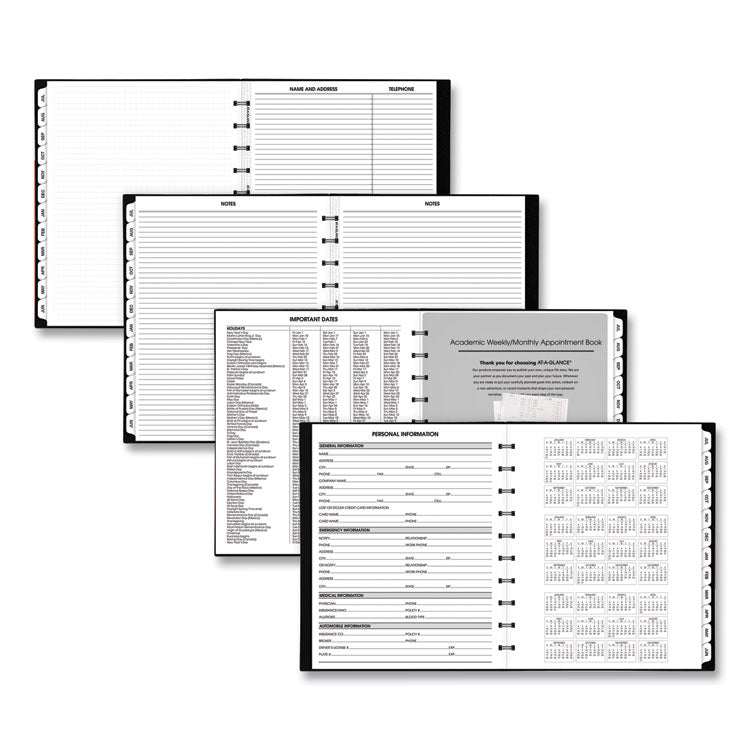 AT-A-GLANCE® Move-A-Page Academic Weekly/Monthly Planners, 11 x 9, Black Cover, 12-Month (July to June): 2023 to 2024 (AAG70957E05)
