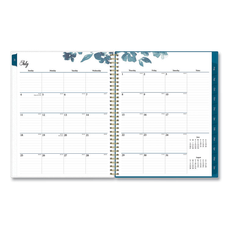 Blue Sky® Bakah Blue Academic Year Weekly/Monthly Planner, Floral Artwork, 11 x 8.5, Blue/White Cover, 12-Month (July-June): 2025-2026 (BLS131951) Each