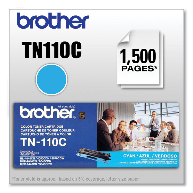 Brother TN110C Toner, 1,500 Page-Yield, Cyan (BRTTN110C)