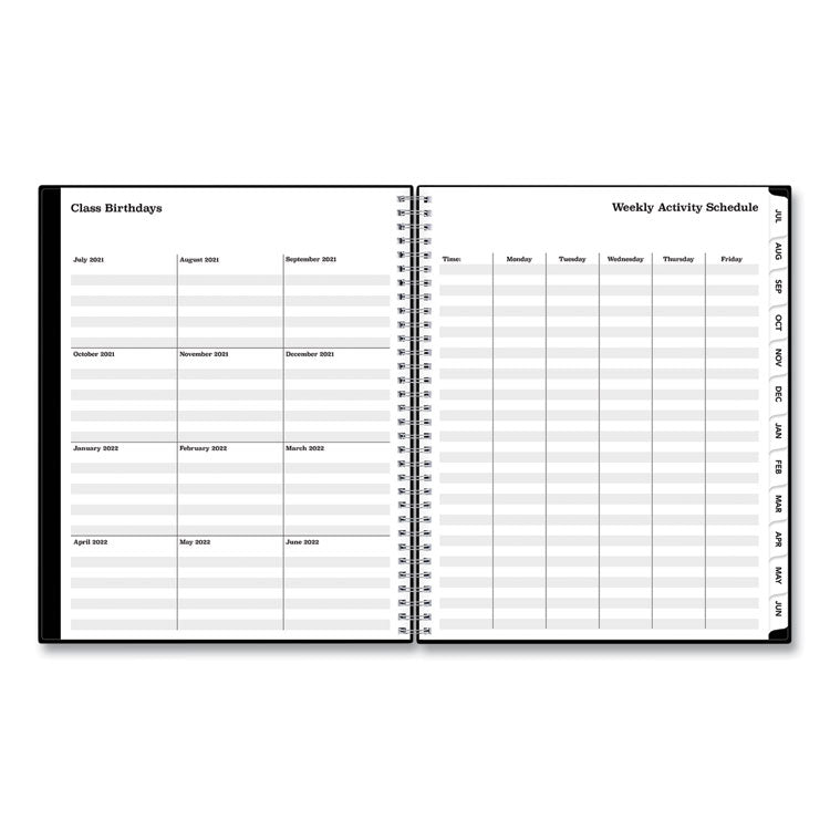 Blue Sky® Teacher's Solid Black Weekly/Monthly Lesson Planner, 9 Classes, 11 x 8.5 Sheets, 12-Month (July to June), 2025 to 2026 (BLS134433) Each