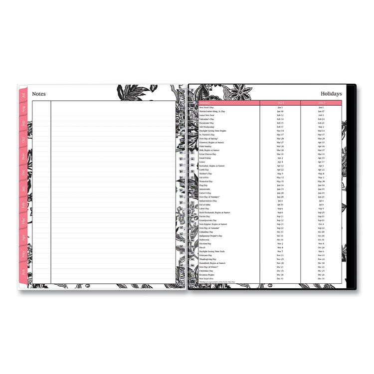 Analeis Create-Your-Own Cover Weekly/Monthly Planner, Floral, 11 x 8.5, White/Black/Coral, 12-Month (July to June): 2024-2025 (BLS130606) Each