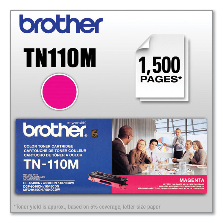 Brother TN110M Toner, 1,500 Page-Yield, Magenta (BRTTN110M)