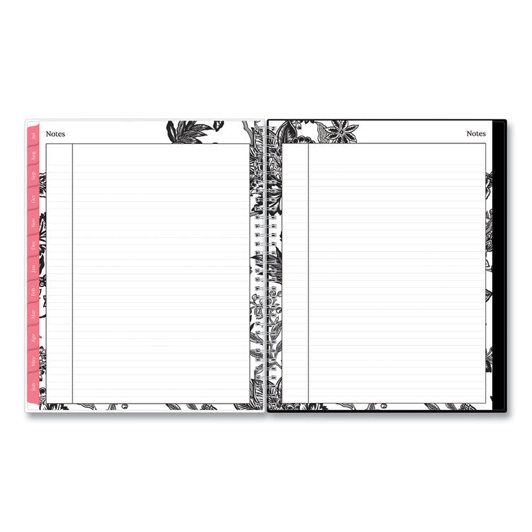 Analeis Create-Your-Own Cover Weekly/Monthly Planner, Floral, 11 x 8.5, White/Black/Coral, 12-Month (July to June): 2024-2025 (BLS130606) Each