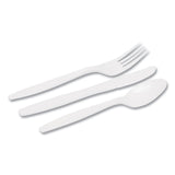 Dixie® Combo Pack, Tray with White Plastic Utensils, 56 Forks, 56 Knives, 56 Spoons (DXECM168) Box of 168