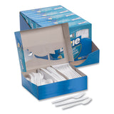 Dixie® Combo Pack, Tray with White Plastic Utensils, 56 Forks, 56 Knives, 56 Spoons (DXECM168)