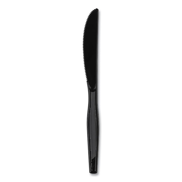 Dixie® Plastic Cutlery, Heavyweight Knives, Black, 1,000/Carton (DXEKH517)