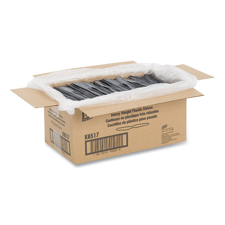 Dixie® Plastic Cutlery, Heavyweight Knives, Black, 1,000/Carton (DXEKH517)