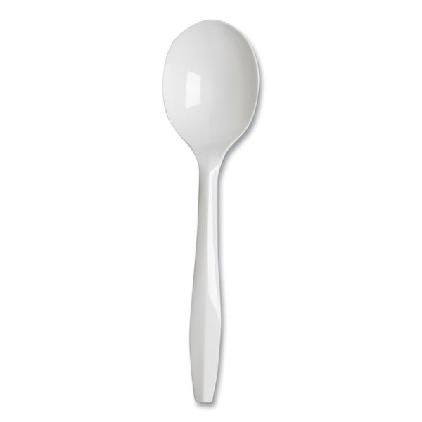 Dixie® Plastic Cutlery, Mediumweight Soup Spoons, White, 1,000/Carton (DXEPSM21)