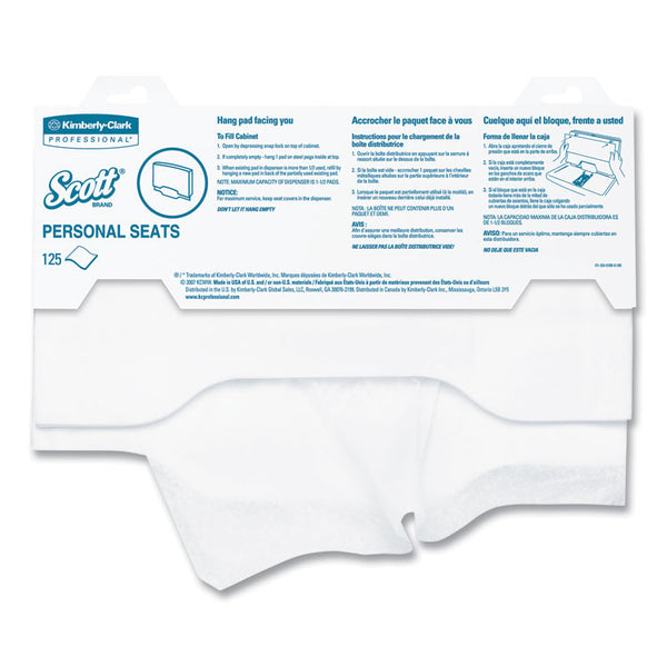 Scott® Personal Seats Sanitary Toilet Seat Covers, 15 x 18, White, 125/Pack (KCC07410PK) Pack of 125