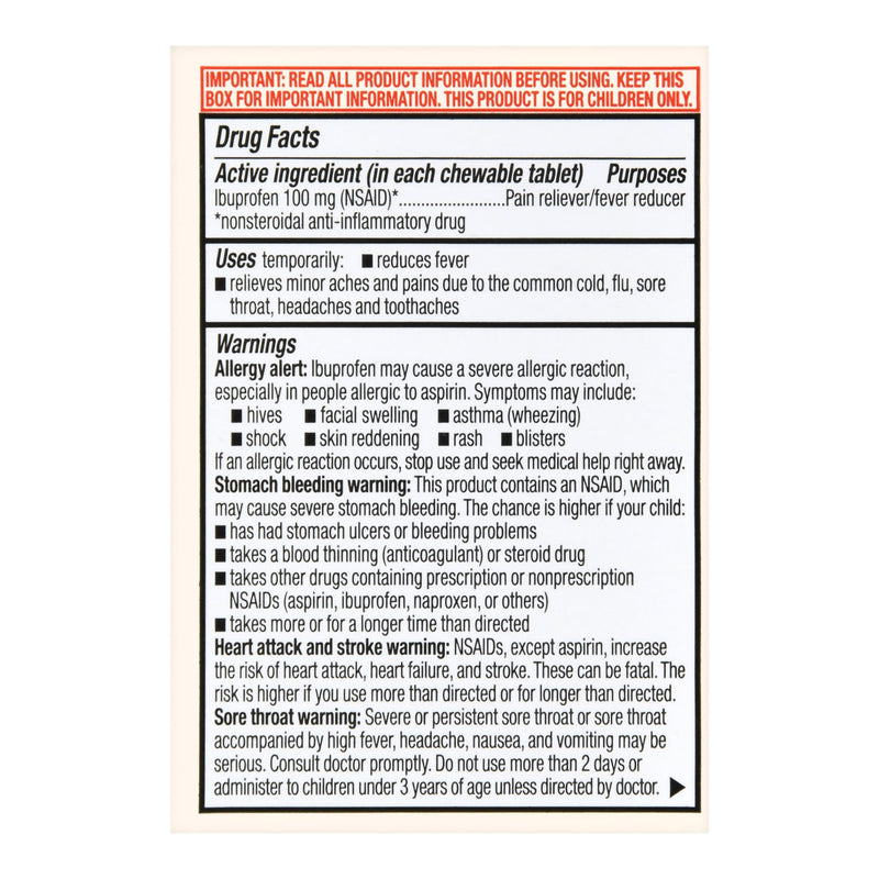 Foster & Thrive™ Children's Pain Relief 100 mg Strength Ibuprofen Tablet 24 per Bottle (1238953_EA) 1/EA