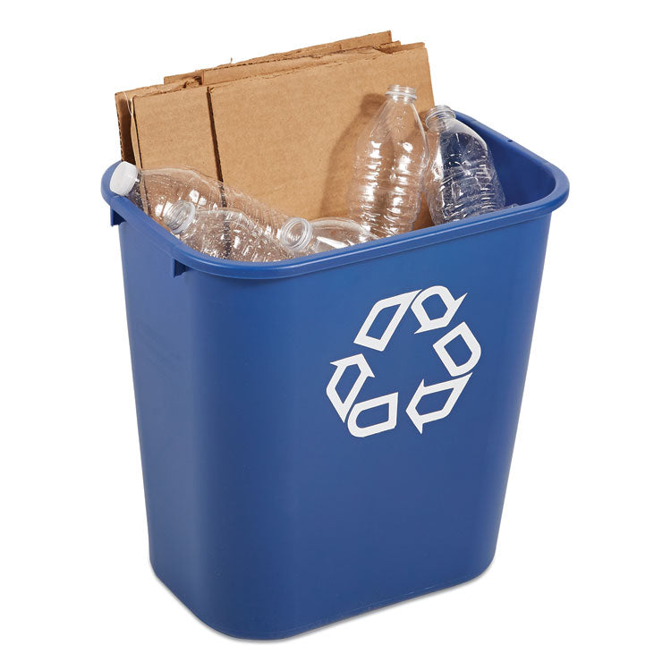 Rubbermaid® Commercial Deskside Recycling Container, Medium, 28.13 qt, Plastic, Blue (RCP295673BE)