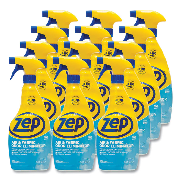 Zep Commercial® Air and Fabric Odor Eliminator, Fresh Scent, 32 oz Bottle, 12/Carton (ZPEZUAIR32CT) Case of 12