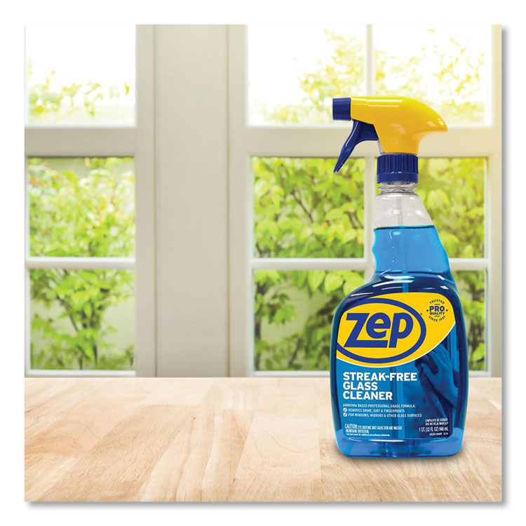 Zep Commercial® Streak-Free Glass Cleaner, Pleasant Scent, 32 oz Spray Bottle, 12/Carton (ZPEZU112032CT) Case of 12