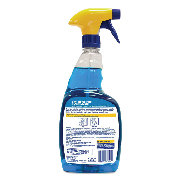 Zep Commercial® Streak-Free Glass Cleaner, Pleasant Scent, 32 oz Spray Bottle (ZPEZU112032EA)