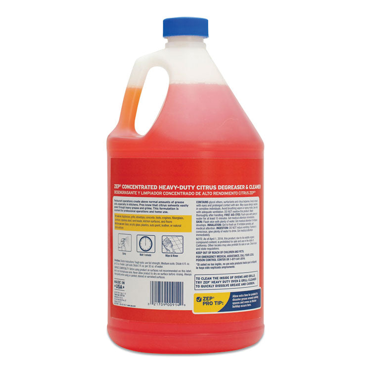 Zep Commercial® Cleaner and Degreaser, 1 gal Bottle, 4/Carton (ZPEZUCIT128CT) Case of 4