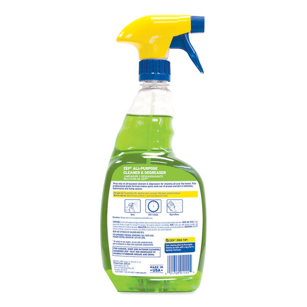 Zep Commercial® All-Purpose Cleaner and Degreaser, Fresh Scent, 32 oz Spray Bottle, 12/Carton (ZPEZUALL32CT) Case of 12