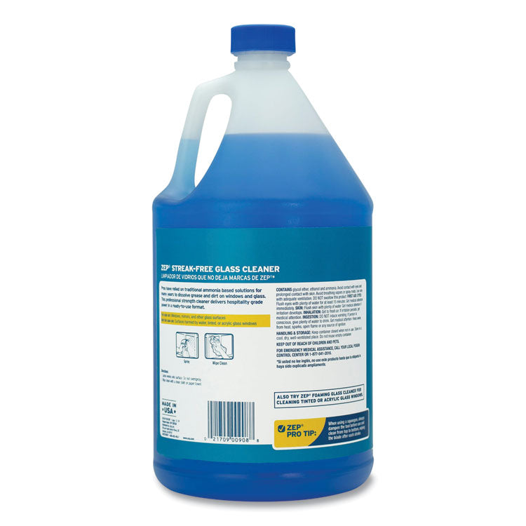 Zep Commercial® Streak-Free Glass Cleaner, Pleasant Scent, 1 gal Bottle (ZPEZU1120128EA) Each