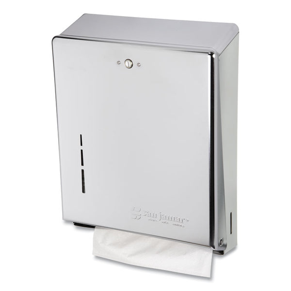 San Jamar® C-Fold/Multifold Towel Dispenser, 11.38 x 4 x 14.75, Chrome (SJMT1900XC)