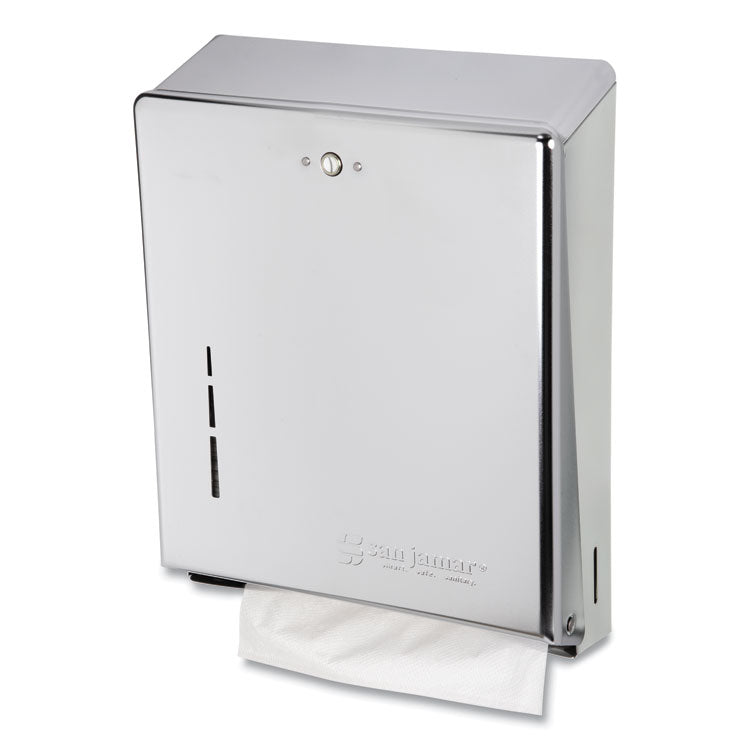 San Jamar® C-Fold/Multifold Towel Dispenser, 11.38 x 4 x 14.75, Chrome (SJMT1900XC) Each