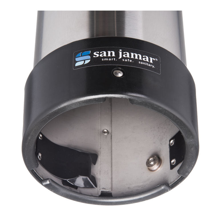 San Jamar® Large Water Cup Dispenser with Removable Cap, For 12 oz to 24 oz Cups, Stainless Steel (SJMC3400P)