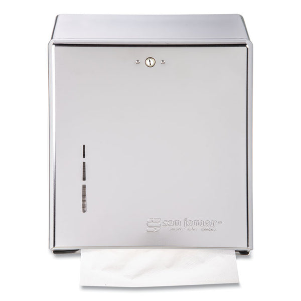 San Jamar® C-Fold/Multifold Towel Dispenser, 11.38 x 4 x 14.75, Chrome (SJMT1900XC)