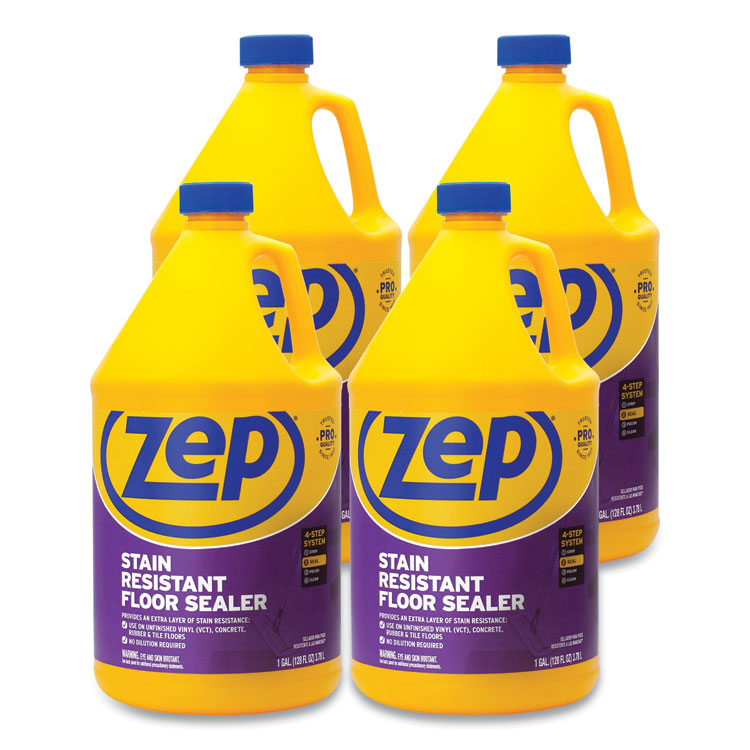 Zep Commercial® Stain Resistant Floor Sealer, Unscented, 1 gal, 4/Carton (ZPEZUFSLR128CT) Case of 4