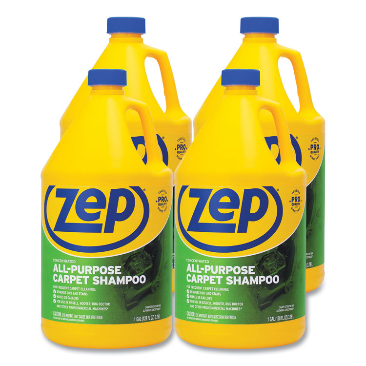 Zep Commercial® Concentrated All-Purpose Carpet Shampoo, Unscented, 1 gal, 4/Carton (ZPEZUCEC128CT) Case of 4