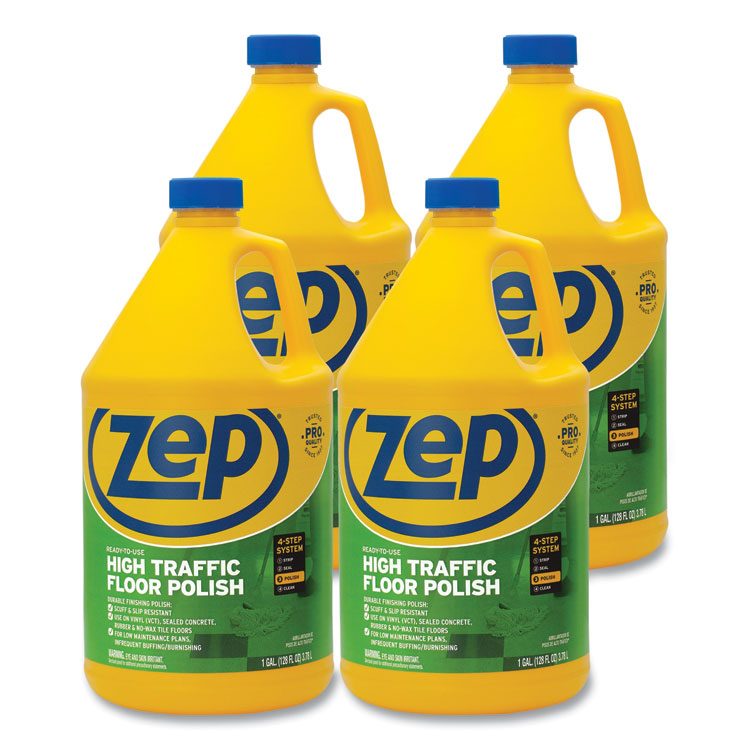 Zep Commercial® High Traffic Floor Polish, 1 gal, 4/Carton (ZPEZUHTFF128CT) Case of 4