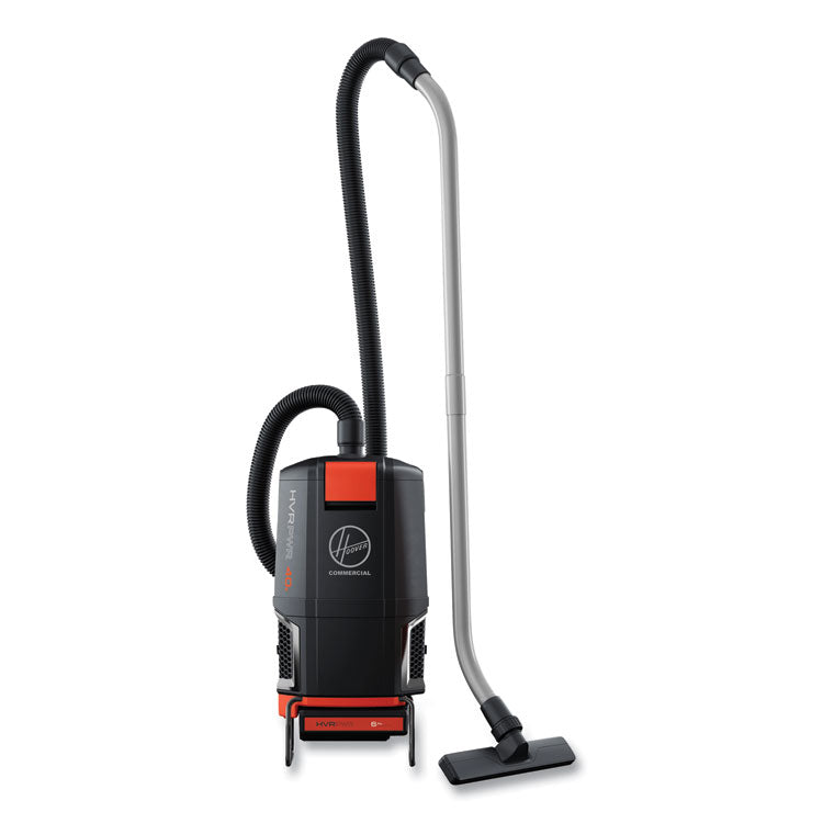 Hoover® Commercial HVRPWR 40V Cordless Backpack Vacuum, Battery Sold Separately, 6 qt Tank Capacity, Black/Red (HVRCH93619)