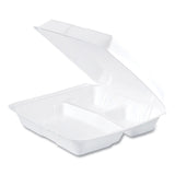 Dart® Foam Hinged Lid Containers, 3-Compartment, 9.25 x 9.5 x 3, White, 200/Carton (DCC95HT3R)