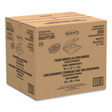 Dart® Foam Hinged Lid Containers, 3-Compartment, 9.25 x 9.5 x 3, White, 200/Carton (DCC95HT3R)