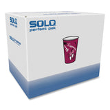 SOLO® Paper Hot Drink Cups in Bistro Design, 8 oz, Maroon, 500/Carton (SCCOF8BI0041) Case of 500