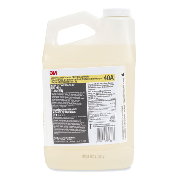 3M Disinfectant Cleaner RCT Concentrate, 0.5 gal Bottle, Fragrance-Free, 4/Carton (MMM40A) Case of 4