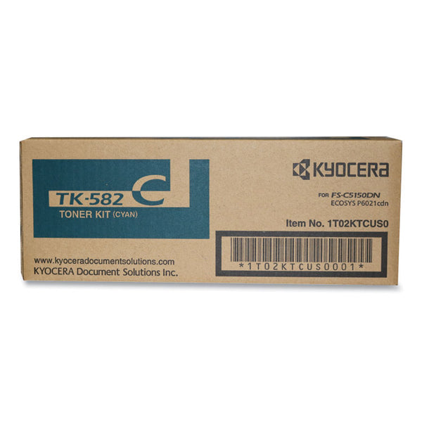 Kyocera TK582C High-Yield Toner, 2,800 Page-Yield, Cyan (KYOTK582C) Each