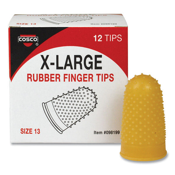 COSCO Fingertip Pads, Size 13, Extra Large, Amber, 12/Pack (CSC098199)