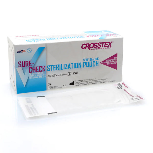 Sure-Check® Sterilization Pouch Ethylene Oxide (EO) Gas / Steam 2-1/4 X 4 Inch Transparent Self Seal Film (783388_BX) 200/BX